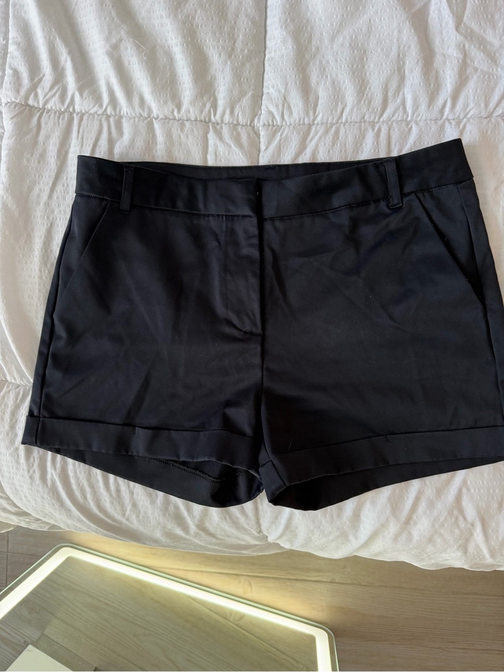 Revamped Black Tailored Cuffed Women's Shorts